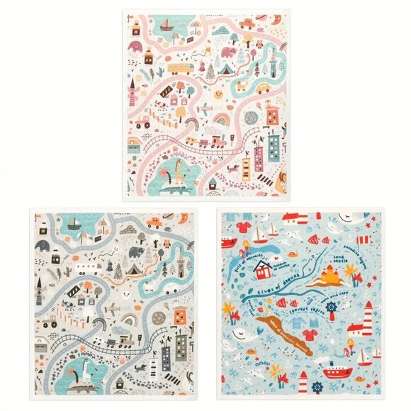 NEW Set of 6 Swedish Dishcloths - Road and Maps - Reusable, Biodegradable - Picture 2 of 9